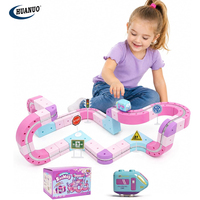 Circuit de train magnétique électrique 3D à blocs de rails infinis, jouet éducatif STEM de 69 pièces pour enfants