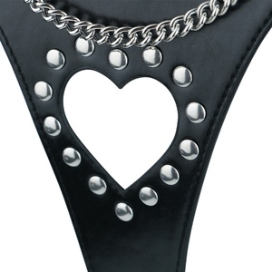 Jaula de Castidad Masculina de Cuero para BDSM, Bondage, Sumisión, Sexo, con Bloqueo para Pene, para Hombres Gay - Product Image 2