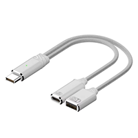 Câble de charge 2 en 1 PD 100W Type C mâle vers USB a Type C femelle QC Flash Phone Data HiFi Sound Transfer Connector Short Wire
