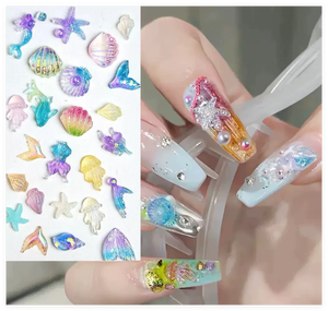 Coquillages en résine scintillante colorée pour nail art, breloques étoiles de mer pour bijoux, pendentifs, pinces à cheveux, thème océan, monde sous-marin, jouet de plage estival - Product Image 5