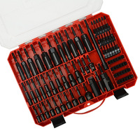 Kit de 80 embouts magnétiques multi-tailles pour tournevis à chocs, embouts hexagonaux et embouts de perçage, avec étui de rangement transparent en plastique
