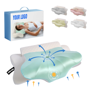 Oreiller ergonomique en mousse à mémoire de forme JTY Factory Sleep Doctor Approved Marine Solid Contour pour dormeurs latéraux, soutien cervical, écologique - Product Image 1