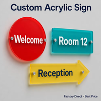 Panneau de réception personnalisé en acrylique, plaque signalétique de bureau, enseigne murale de hall, logo d'entreprise, impression UV, vente en gros
