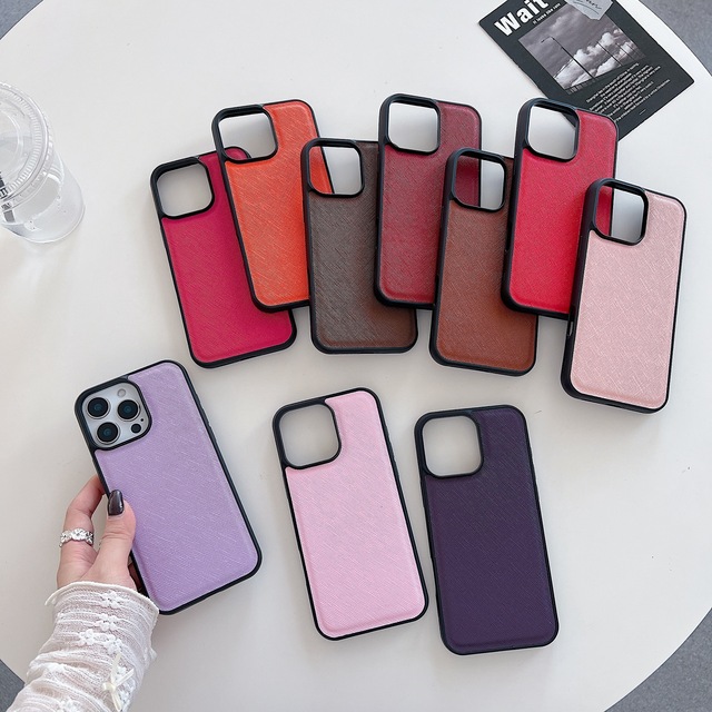 Vegan PU Saffiano Leather 3D Mobile Phone Cover Cell Phone Case for Iphone 16 Pro Max