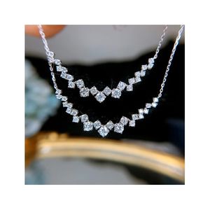 Xinfly สร้อยคอเพชรธรรมชาติสีทอง1.0CT สีธรรมชาติสุดหรูสำหรับงานแต่งงานสุด Au750 - Product Image 1