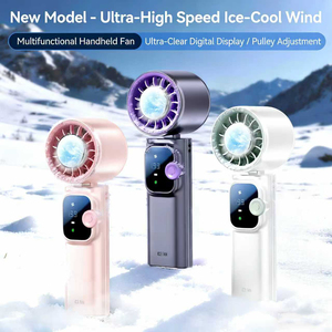 Ventilador de Mano Plegable 166 con Pantalla Digital, Ventilador Pequeño Portátil para Exteriores, Ventilador de Cuello Colgante de Alta Velocidad, Mini Ventilador de Turbina - Product Image 6