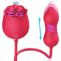 Vibrateur Rose 4 en 1, étanche, pour femmes, vibrateur clitoridien, vibrateur point G, vibromasseur bullet, boule de Kegel, rechargeable par USB, jouet rose