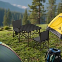 Mesas y Sillas Plegables Modernas para Exteriores, Diseño Portátil de Tubo de Acero y Material Oxford para Acampar, Hacer Picnic y Uso en Granjas
