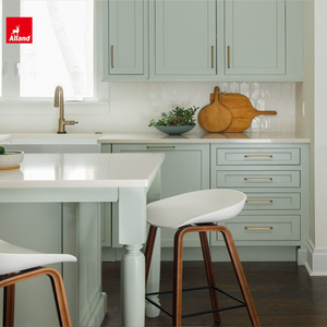 ตู้ครัวขนาดเล็กสีเขียวสั่งทำพิเศษพร้อมประตูแบบฝัง - Product Image 4