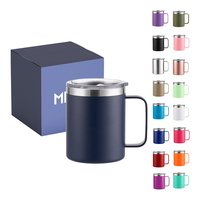 Mug à café avec poignée personnalisé avec logo, 12 oz, 14 oz, 16 oz, 24 oz, en acier inoxydable 304, isotherme, gobelet à bière anti-fuite, tasse à eau de bureau
