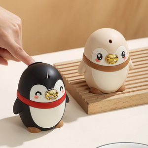 Penguin Toothpick Holder Automatic Push Button Plastic Cartoon Cute Design For Table Use - Product Image 1