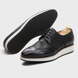 1937-5 <span class=keywords><strong>Scarpe</strong></span> Formali da Uomo Fatte a Mano <span class=keywords><strong>in</strong></span> Vera <span class=keywords><strong>Pelle</strong></span>, Traspiranti con Lacci, <span class=keywords><strong>Scarpe</strong></span> Eleganti Oxford per Feste - Product Image 3