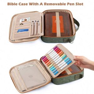 Échantillon Gratuit : Housse de Bible Grande Taille Personnalisée avec Sangle de Transport, Étui Léger pour Bible, Boucles Amovibles pour Stylos et Accessoires de Bible - Product Image 6