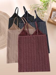 Camisola sin Mangas de Verano para Mujer, Venta Directa de Fábrica, Tejido de Algodón Transpirable, Color Sólido, Cuello en V, Estilo Formal - Product Image 4