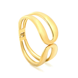 European American Retro Minimalist Geometric Stainless Steel <b>Bracelet</b> 18k Gold Plated Women's Fashion Jewelry Stackable - Product Image 5