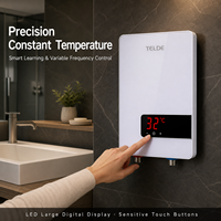 Pemanas Air Listrik Instan Kontrol Sentuh Terlaris dari Pabrik, Tanpa Tangki, Casing Plastik ABS, Layar LED 7kW