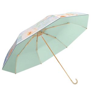 ร่มพับสามตอน YH-H แบบตะขอทอง ยางสีสันสดใส น้ำหนักเบาพิเศษ ลายพิมพ์ตามสั่ง - Product Image 1