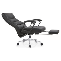 Fauteuil de massage pliable en cuir avec appui-tête ergonomique pour la relaxation pendant la pause déjeuner au bureau, fauteuil inclinable de bureau