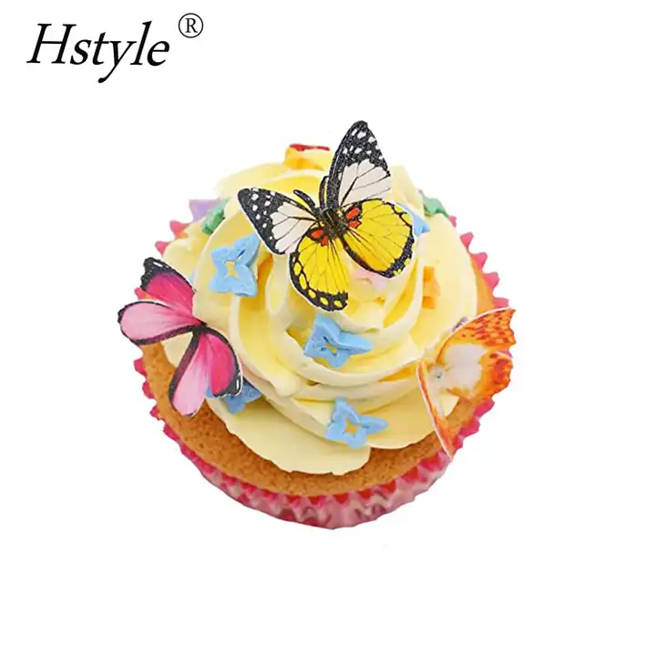 confezione di 50 farfalle commestibili per la torta decorazione cupcake  toppers wafer carta farfalle decorazioni per il matrimonio pq447