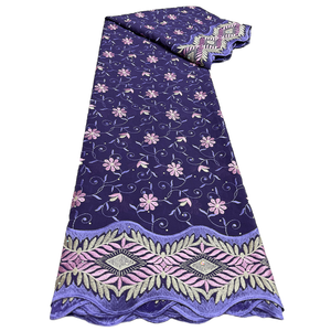 NI.<span class=keywords><strong>AI</strong></span> Luxo Novo Design Cor Azul Escuro Swiss Voile Lace Strass Tecido De Renda De Algodão Tecido De Renda Seca Africana - Product Image 5