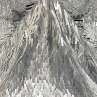 Nouveau produit : Tissu en maille à longues bandes de sequins brodés, fluide et respirant, 100 % acrylique, pour robe de mariée, jupe femme, sac de soirée