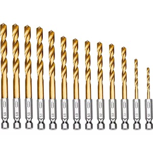 Yh Metric Jobbers Length <b>Drill</b> <b>Bits</b> Hex Shank <b>Titanium</b> Coated For Nonferrous Metals Woodworking Drilling - Product Image 5