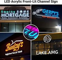 Enseigne en lettres 3D LED personnalisées Zhilin, à fixation murale, en acrylique, pour l'éclairage et la décoration commerciaux, certification CE Rohs, IP65