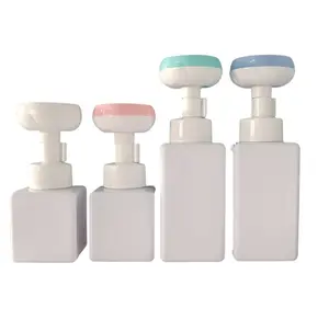 Hot Sale Facial Cleanser Foam Bottles 250ml 500ml Plastic Bottles Flower Shape Pump Screw Cap New Design Direct Manufacturer