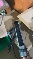 Prise électrique encastrée Jiaxin, panneau noir EU, prises USB cachées, 3 prises de table