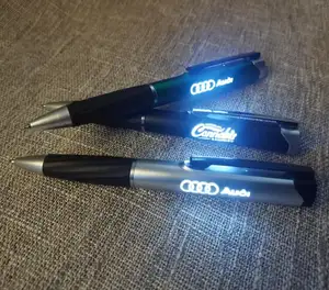 OEM Led ışık hediye yumuşak dokunmatik ekran kalemi özel logo Stylus promosyon tükenmez kalem