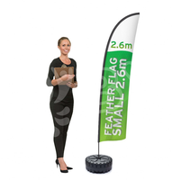 Publicité écologique Extérieur Intérieur Plage Drapeau Stand Bannières Crème Glacée Marque Promo Lame Spike Aluminium 2M 3M 4M 5M Drapeau de Plage Personnalisé