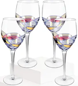 Verres à vin rouge cristal de qualité supérieure, gobelet élégant et somptueux à la main, pour le vin blanc et le Champagne, 21 once