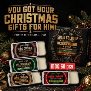 Coffret Cadeau de Noël de Haute Qualité – 4 Parfums Distincts, 0% d'Alcool, Sans Résidu, Naturels, Herbacés, Frais – Coffret de Cologne Solide pour Homme - Product Image 6
