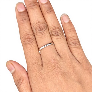 Solid 14K White Gold <b>Plain</b> Certified Wedding Band Minimalist Simple Classic Stackable Wedding Engagement <b>Ring</b> for Women - Product Image 1