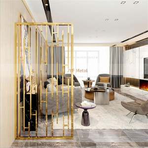 División Móvil Translúcida Artística Multifuncional Impermeable de Acero Inoxidable Geométrica de Lujo, Diseño Personalizado de Alta Gama - Product Image 3