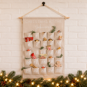 Vente en gros de calendrier de l'avent en tissu décorations de Noël pour enfants calendrier de l'avent de Noël en lin personnalisé - Product Image 1