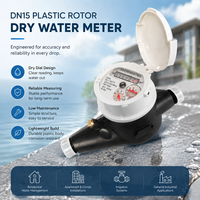 Compteur d'eau DN15 à corps plastique R100, large plage, multi-jets, type froid, ISO 4064, avec joint anti-effraction pour usage domestique et bâtiment
