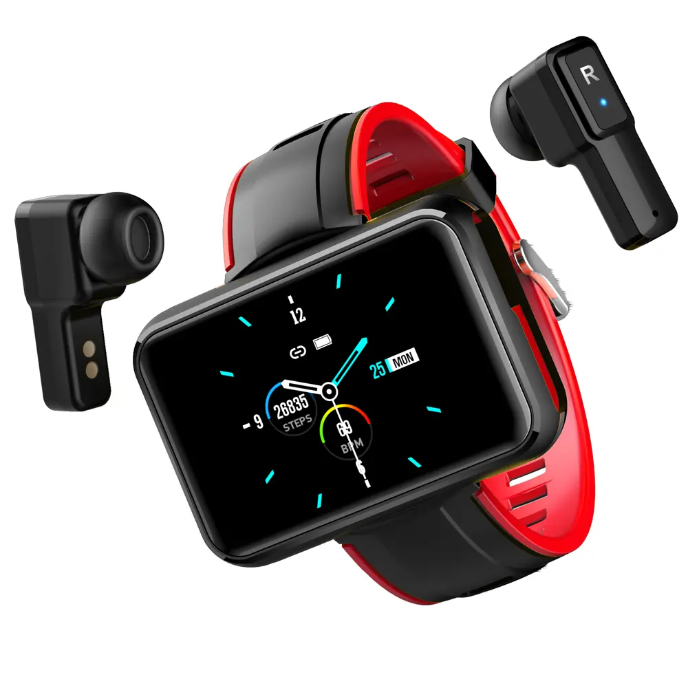 2 In 1 Outdoors Music Out Fitness Sports Activities Smart Watch With TWS In Ear Buds BT Call Earphone Earbuds T91