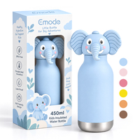 Nouvelle bouteille d'eau en acier inoxydable à double paroi avec couvercle sans BPA, design OEM, tête d'animal mignonne, pour enfants