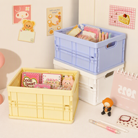 Panier de rangement pliable en PP pour l'organisation des câbles et chargeurs dans la chambre de dortoir, organisateur personnalisé en plastique pour livres et fournitures de bureau