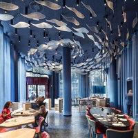 Lustre LED en verre Garantie 5 ans Température de couleur 3000K-6000K pour hall d'hôtel Salle de banquet Restaurant Décoration - Éclairage suspendu