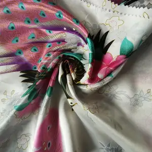 Женское атласное платье из полиэстера с принтом павлина