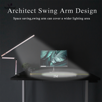 Lampe de bureau électrique moderne et simple, réglable, pliable, avec capteur tactile LED, en métal, professionnelle, pour manucure, avec bras articulé
