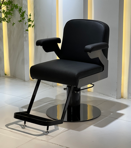 Silla de Barbero Hidráulica Negra de Acero de Tungsteno de Alta Resistencia, Silla de Estilismo para Salón de Belleza - Product Image 4