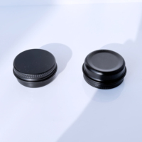 Pot de baume à lèvres de luxe personnalisé 10ml 15ml, pot en aluminium métallique noir mat, boîte ronde vide pour cosmétiques et crèmes