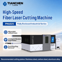 Système de découpe laser CNC industriel entièrement fermé PM6025 avec source laser 1500W, épaisseur de 20 mm, compatible DWG/DXF/DST