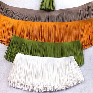 Gland en cuir synthétique microfibre daim pour vêtements sacs à main écharpes chaussures rideaux fausse <span class=keywords><strong>frange</strong></span> en cuir pour touche décorative - Product Image 1