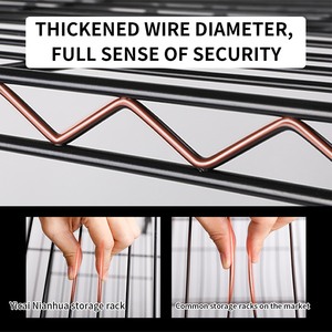 ชั้นวางของแบบลวดคุณภาพสูง แข็งแรงทนทาน 5 ชั้น ใช้งานได้จริง ปรับระดับได้ โครงสร้างโลหะแบบไม้ไผ่ - Product Image 2