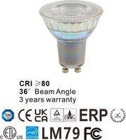 Lumière LED moderne GU10 9W en verre à intensité variable pour usage commercial
