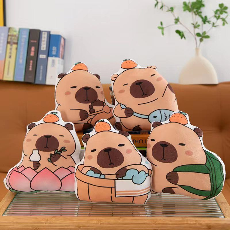 Capybara print pillow
